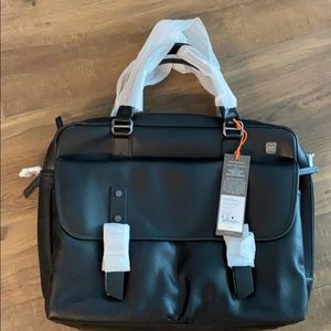 Tumi leather top zip briefcase